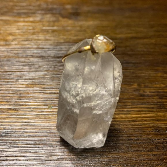 Gold Wire Wrapped Citrine Ring - Picture 1 of 2